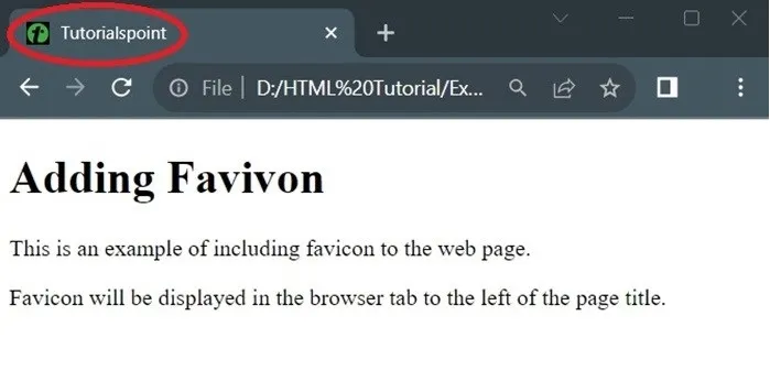Adding HTML Favicon Adding Favicon